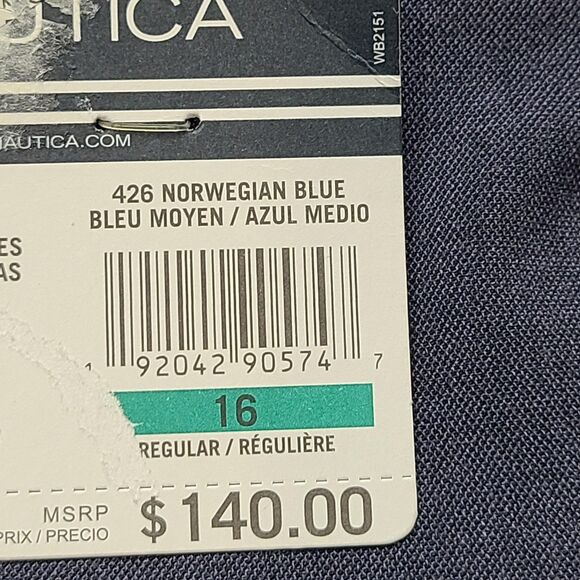 Nautica Suit Jacket Boys 16 Regular Norwegian Blue 2 Button Stretch Lined Dress - Picture 5 of 11